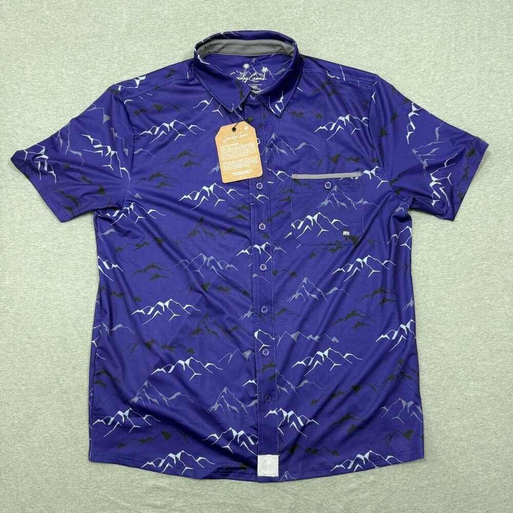 NEW Sunday Crew Golf Men's‎ Polo Shirt Large Activewear Utility
